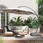 12 FT Curvy Cantilever Patio Umbrella with Base