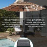 10ft 3-Tier Solar Patio Umbrella with Lights