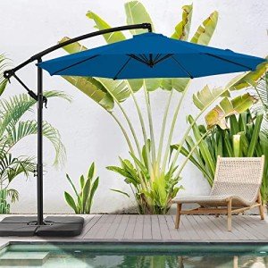 Royal Blue 10ft Offset Patio Umbrella with Tilt