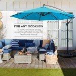 10ft Offset Patio Umbrella with Easy Tilt - Sky Blue