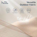 PHI VILLA 15ft Double-Sided Patio Umbrella - Beige