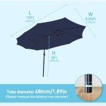 Caprihom 15ft Blue Double-Sided Patio Umbrella