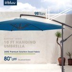 Royal Blue 10ft Offset Patio Umbrella with Tilt