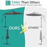 Shintenchi Dark Gray Cantilever Patio Umbrella