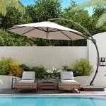 12 FT Curvy Cantilever Patio Umbrella with Base