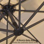 Beige 8ft Square Cantilever Patio Umbrella