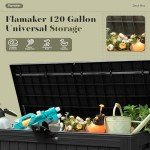 Flamaker 120 Gallon Waterproof Resin Deck Box
