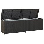 Spacious Black Rattan Patio Storage Box