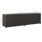 Spacious Black Rattan Patio Storage Box