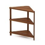 Furinno Tioman Hardwood Patio Corner Shelf - Teak