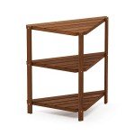 Furinno Tioman Hardwood Patio Corner Shelf - Teak