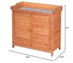 Wooden Patio Storage Cabinet with Potting Benches