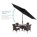 10ft Black Patio Umbrella with Crank & Tilt