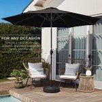 10ft Black Patio Umbrella with Crank & Tilt