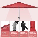 Rust Red 9ft Patio Umbrella with Tilt & Crank