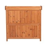 Wooden Patio Storage Cabinet with Potting Benches