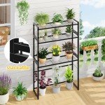 3-Tier Waterproof Metal Plant Stand - Black