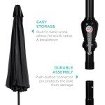 10ft Black Patio Umbrella with Crank & Tilt
