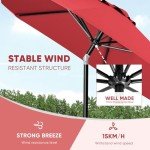 Rust Red 9ft Patio Umbrella with Tilt & Crank