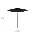 10ft Black Patio Umbrella with Crank & Tilt