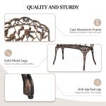 VINGLI 38.5" Rose Metal Bench for Patio