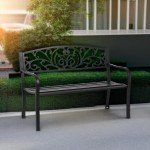 Metal Garden Bench for Patio and Yard Use