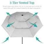 10ft Solar Patio Umbrella with LED Lights