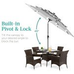 10ft Solar Patio Umbrella with LED Lights