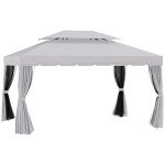 Light Gray 10' x 13' Patio Gazebo Canopy