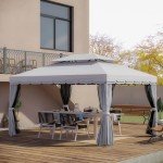 Light Gray 10' x 13' Patio Gazebo Canopy