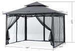 Outdoor Garden Gazebo with Steel Frame and Netting