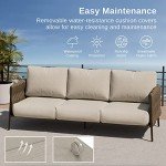 EAST OAK Life Outdoor 3-Seat Sofa with Cushions