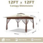 OUTFINE 12'x12' Pop Up Gazebo Canopy Tent