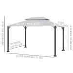 Light Gray 10' x 13' Patio Gazebo Canopy