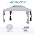 Light Gray 10' x 13' Patio Gazebo Canopy