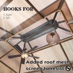 YOLENY 10'x13' Hardtop Outdoor Gazebo with Curtains