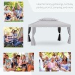 Light Gray 10' x 13' Patio Gazebo Canopy