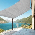 Light Grey Outdoor Sun Shade Sail 12'x16