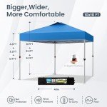 PHI VILLA 10'x10' Outdoor Pop-Up Canopy Tent