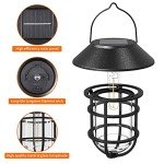 Hanging Solar Lanterns with Hooks - 2 Pack