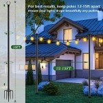 10Ft Metal Light Stands for Outdoor String Lights