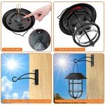 Hanging Solar Lanterns with Hooks - 2 Pack