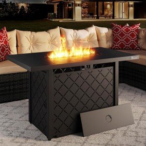 YITAHOME 43" Black Propane Fire Pit Table