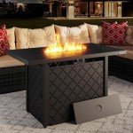 YITAHOME 43" Black Propane Fire Pit Table