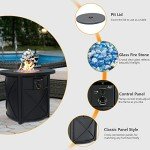 30" BALI Propane Fire Pit Table with Glass Top