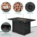 YITAHOME 43" Black Propane Fire Pit Table
