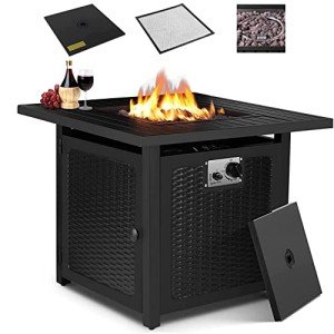 30" Propane Fire Pit Table with Lid and Cover
