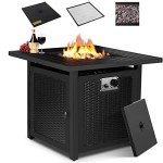 30" Propane Fire Pit Table with Lid and Cover