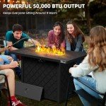 YITAHOME 43" Black Propane Fire Pit Table