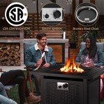 30" Propane Fire Pit Table with Lid and Cover